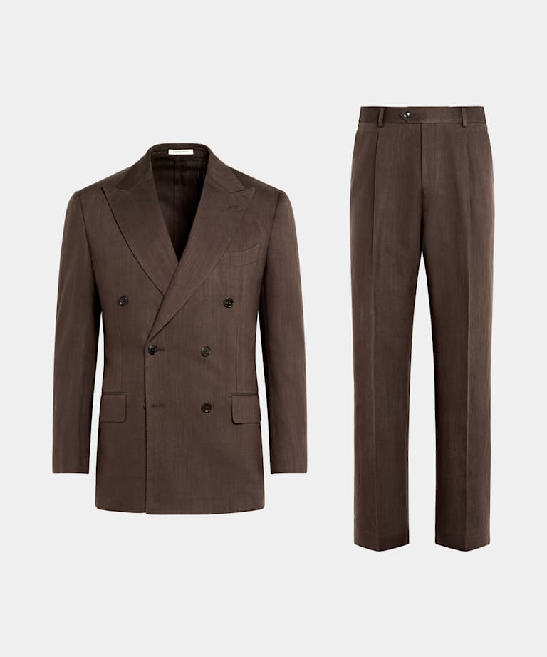 Costume Milano coupe Tailored marron moyen