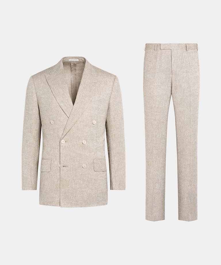 Sand Tailored Fit Milano Suit