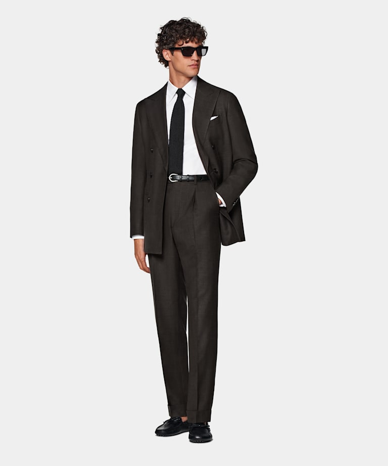Dark Brown Custom Made Suit