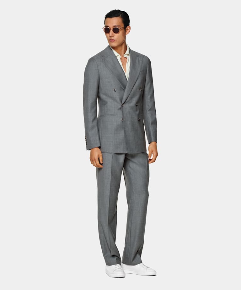 Light Grey Tailored Fit Havana Suit