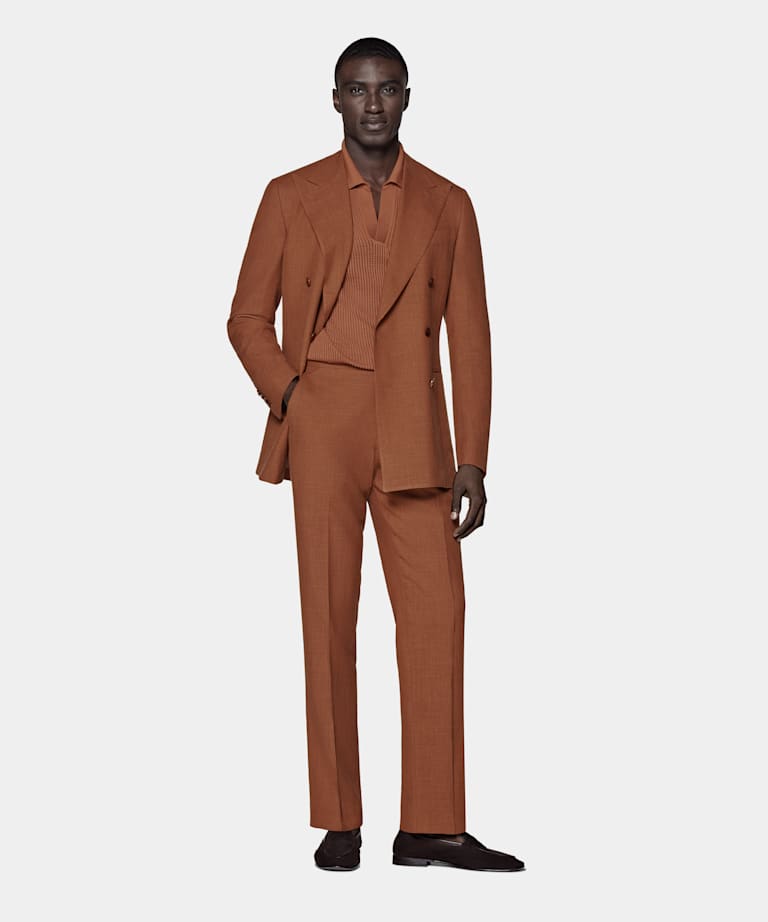 Dark Orange Tailored Fit Havana Suit