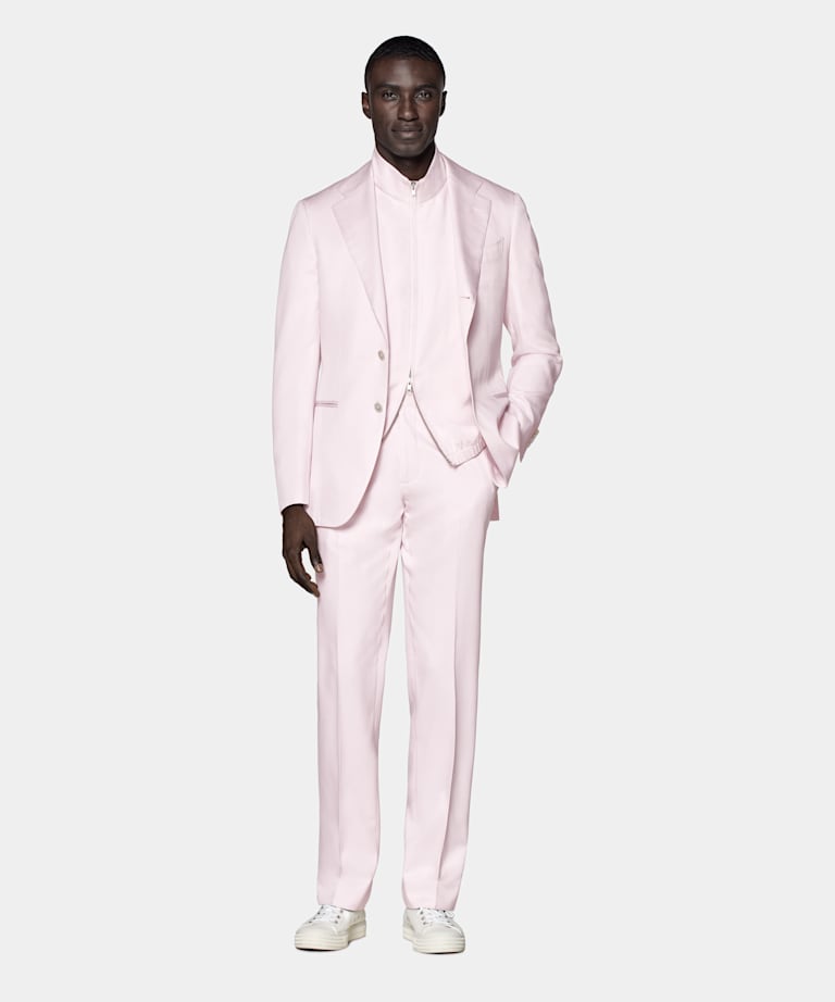Light Pink Tailored Fit Havana Suit