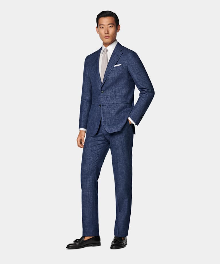 Traje Havana azul intermedio corte Tailored