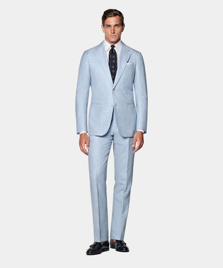 Light Blue Tailored Fit Havana Suit