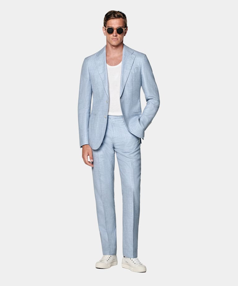 Light Blue Tailored Fit Havana Suit