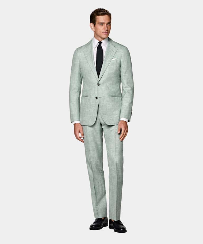 Light Green Tailored Fit Havana Suit