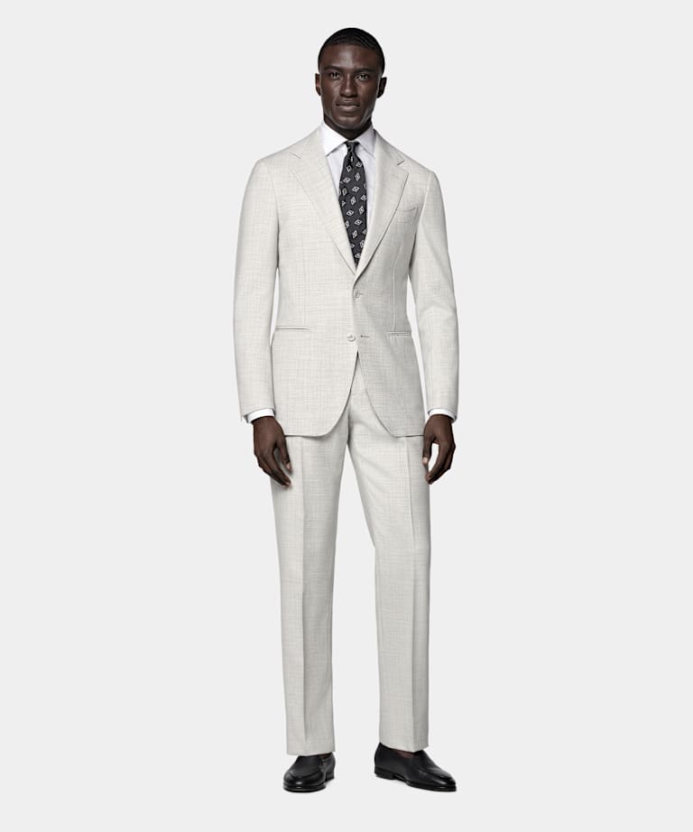 Light Grey Tailored Fit Havana Suit