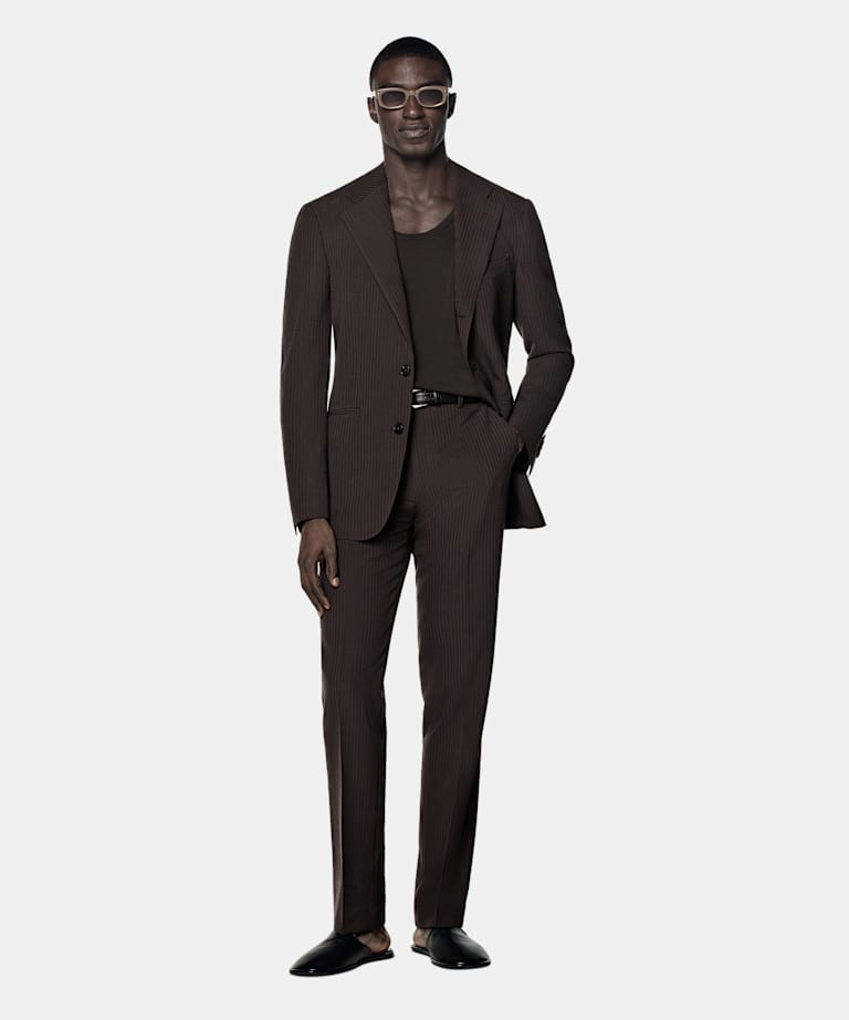 Dark Brown Relaxed Fit Roma Suit