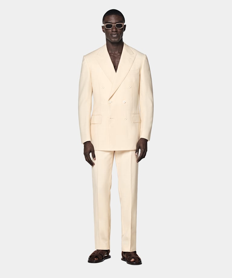 Light Yellow Tailored Fit Milano Suit