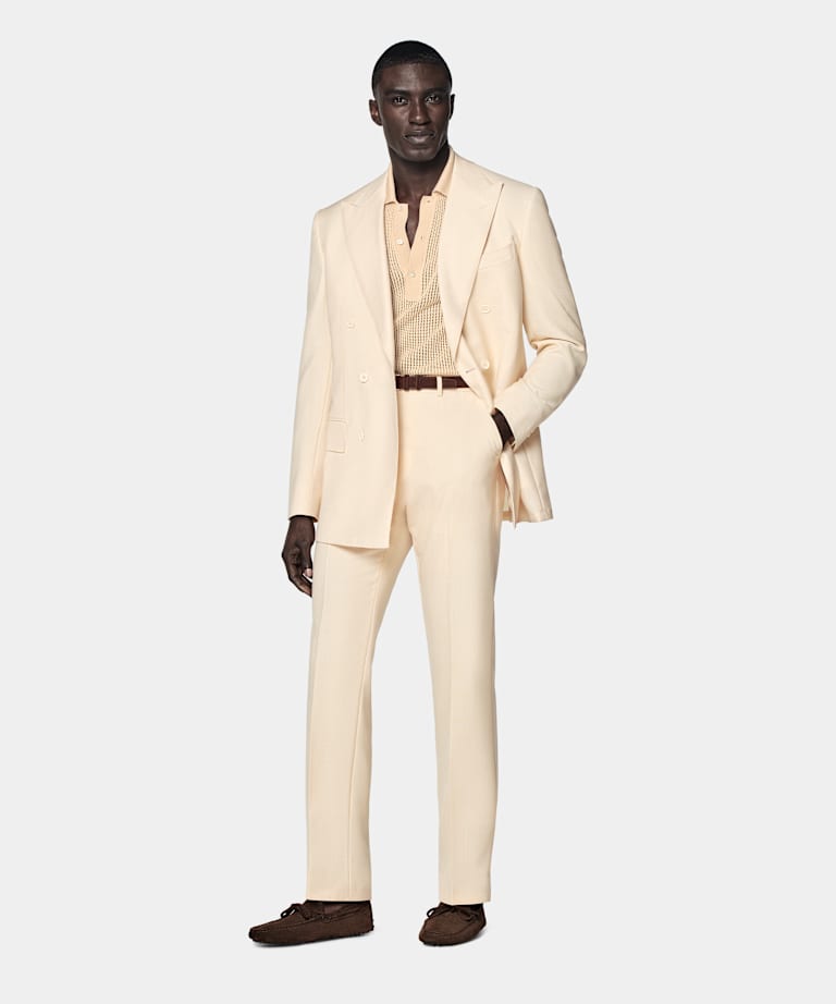 Light Yellow Tailored Fit Milano Suit