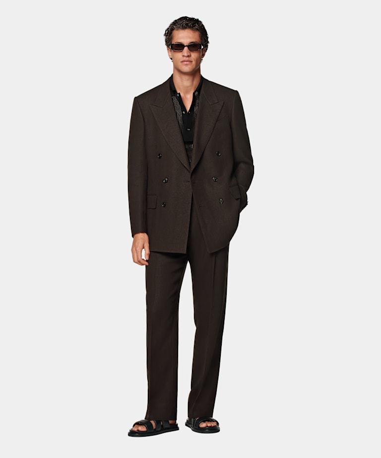 Mid Brown Tailored Fit Milano Suit