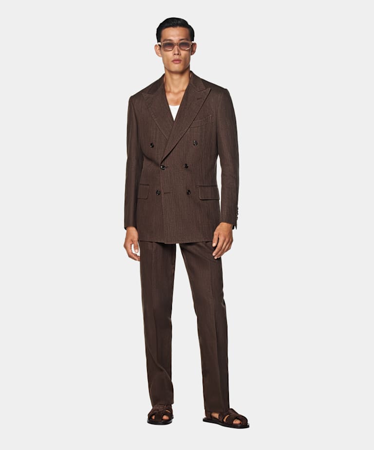 Mid Brown Tailored Fit Milano Suit