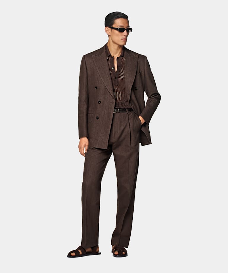 Mid Brown Tailored Fit Milano Suit