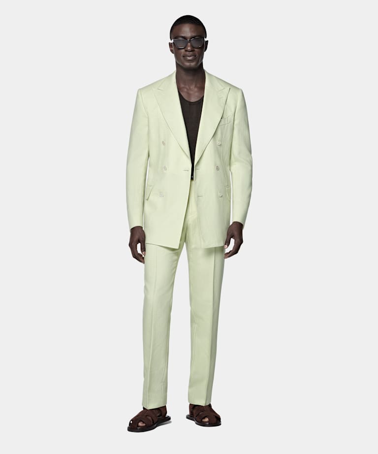 Light Green Tailored Fit Milano Suit