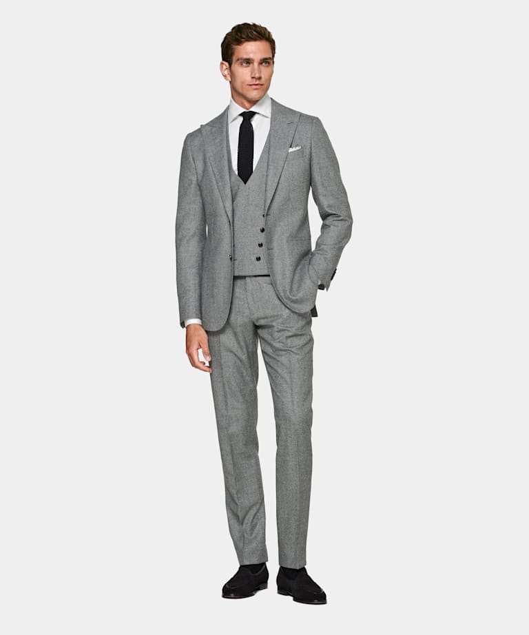 Mid Grey Houndstooth Three-Piece Havana Suit