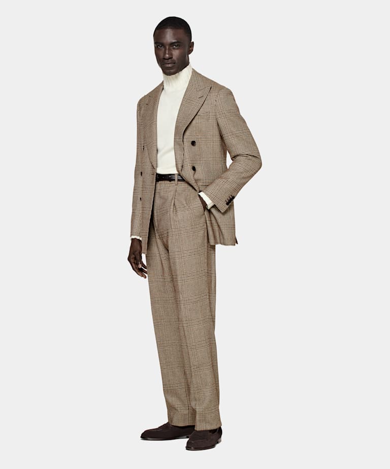 Mid Brown Checked Havana Suit