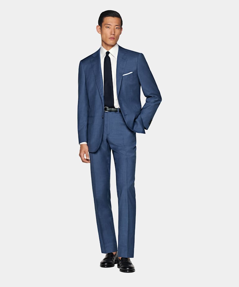 Mid Blue Perennial Tailored Fit Napoli Suit