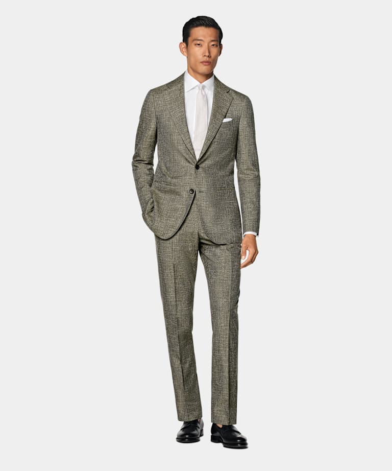 Light Green Tailored Fit Havana Suit