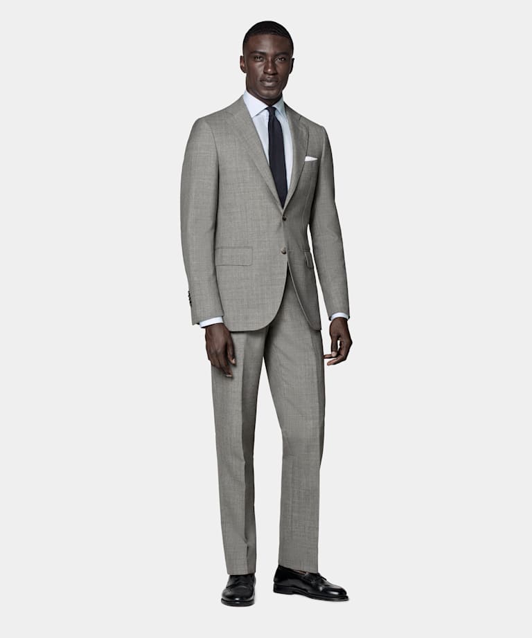 Light Grey Perennial Tailored Fit Lazio Suit