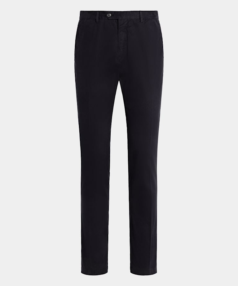 Navy Slim Leg Straight Chinos