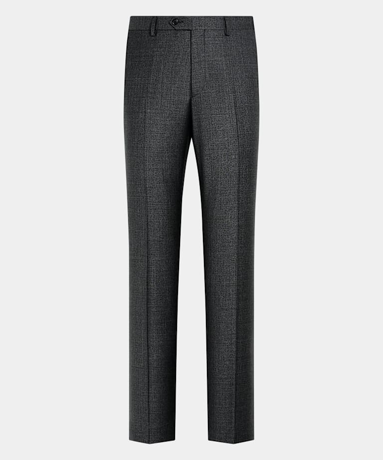 Dark Grey Straight Leg Suit Pants
