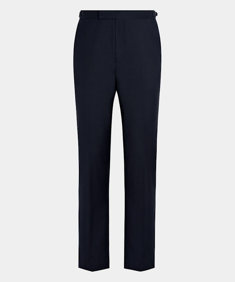  Navy Slim Leg Straight Tuxedo Pants