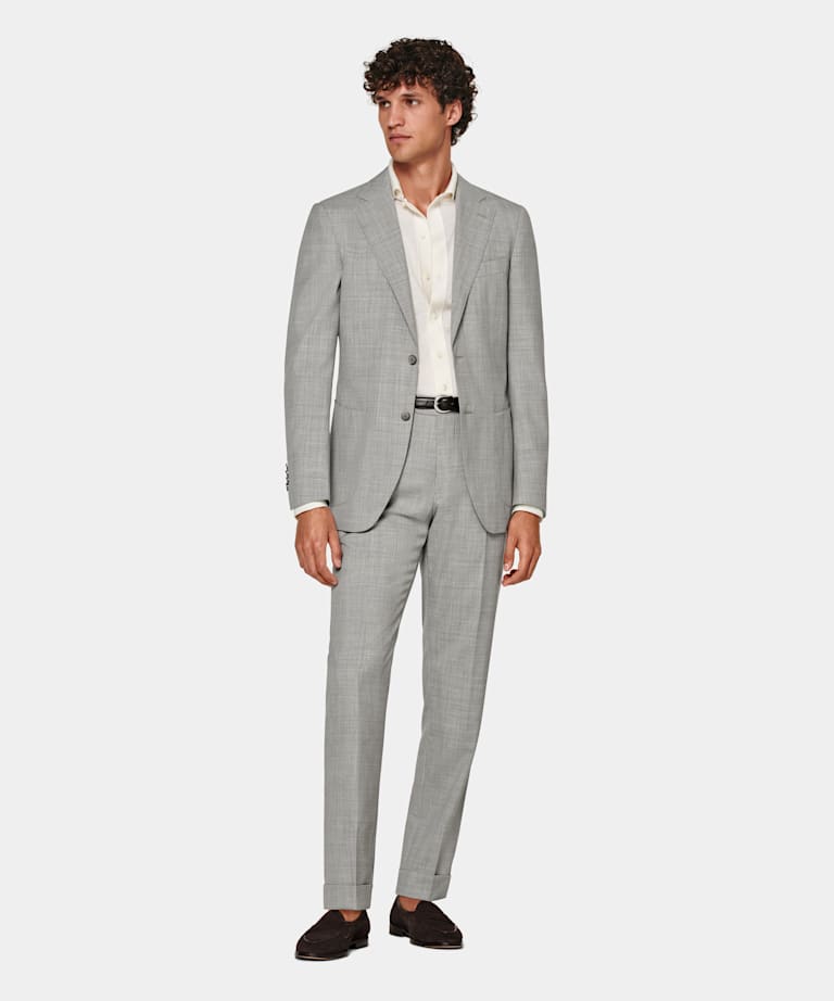 Light Grey Slim Leg Tapered Soho Suit Trousers