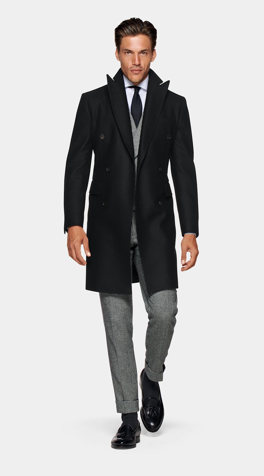 Black Overcoat | Wool Cashmere | Suitsupply Online Store
