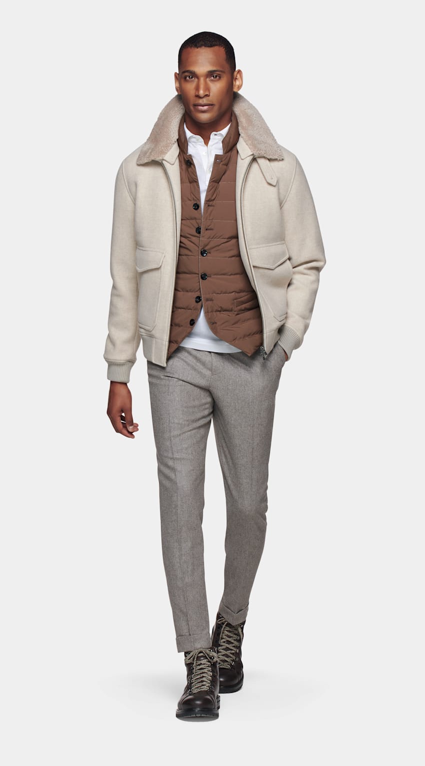 Light Brown Shearling Bomber | Pure Wool | Suitsupply Online Store