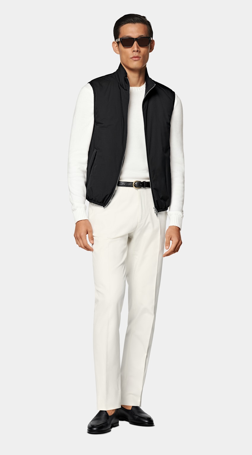 SUITSUPPLY Tissu technique déperlant - Olmetex, Italie Doudoune légère zippée sans manches noire