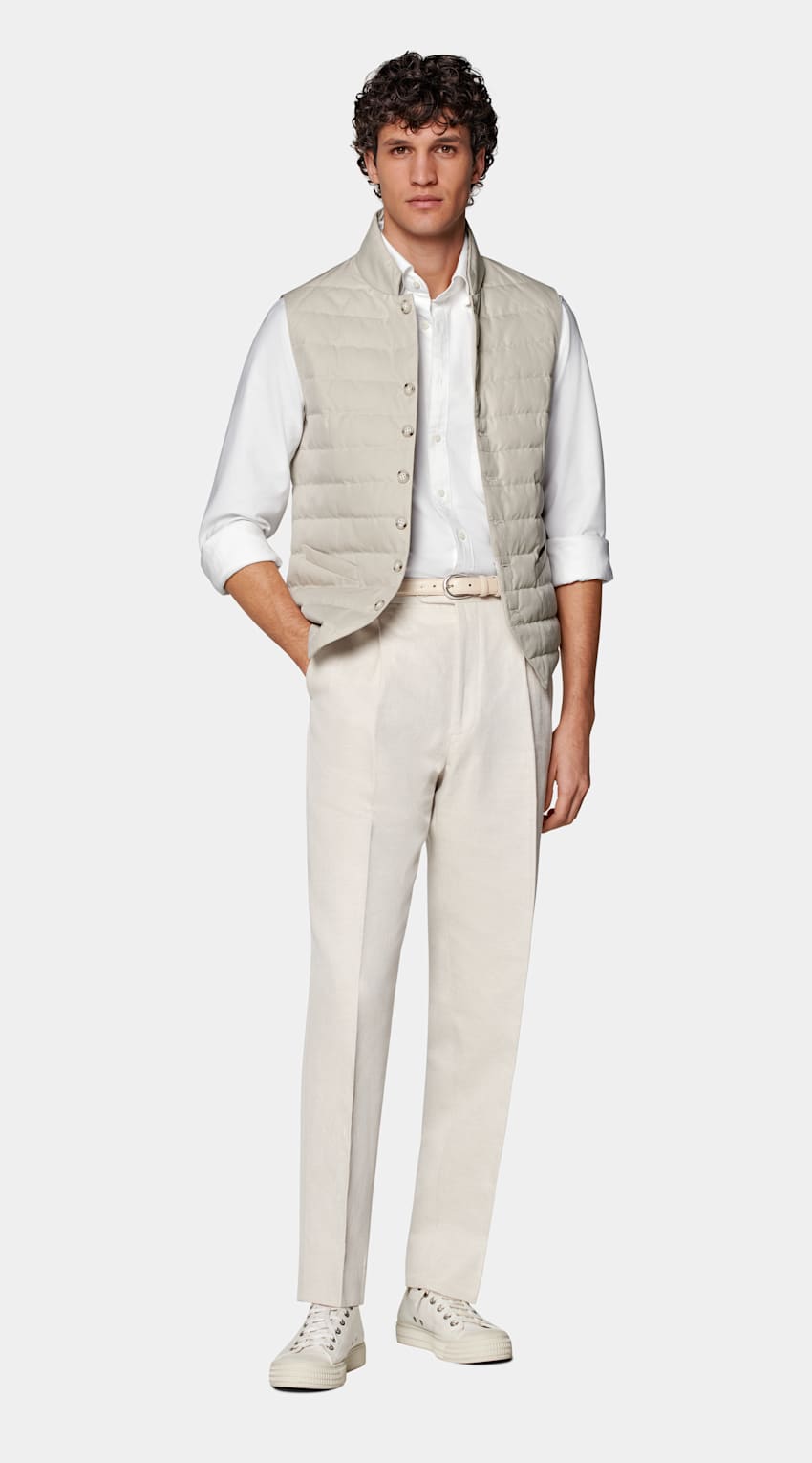 SUITSUPPLY Pure Cotton by Olmetex, Italy Sand Down Down Vest