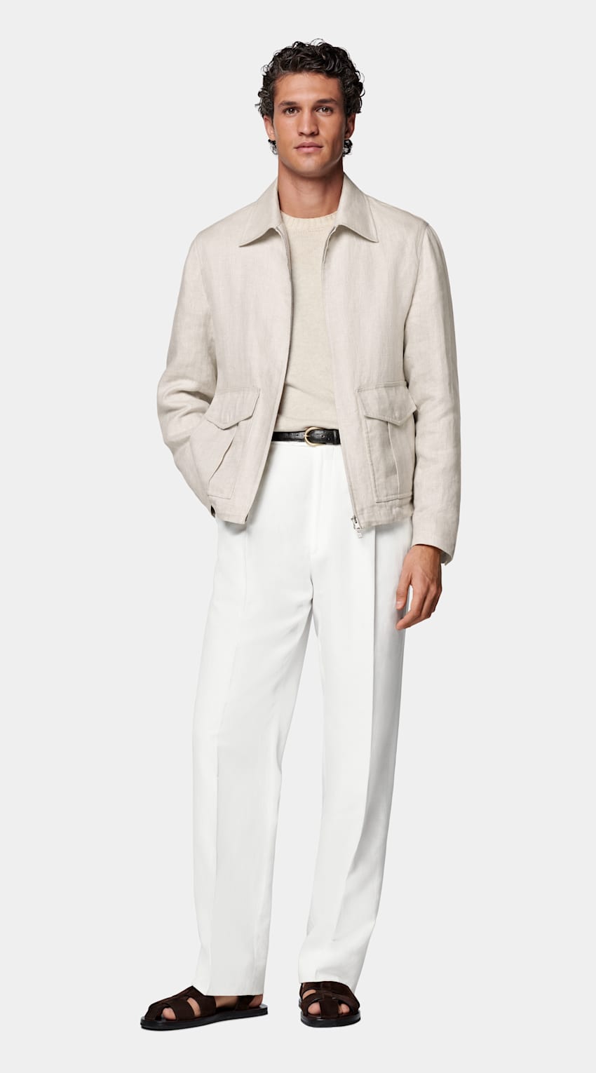 SUITSUPPLY Puro lino - Baird McNutt, Regno Unito Bomber color sabbia