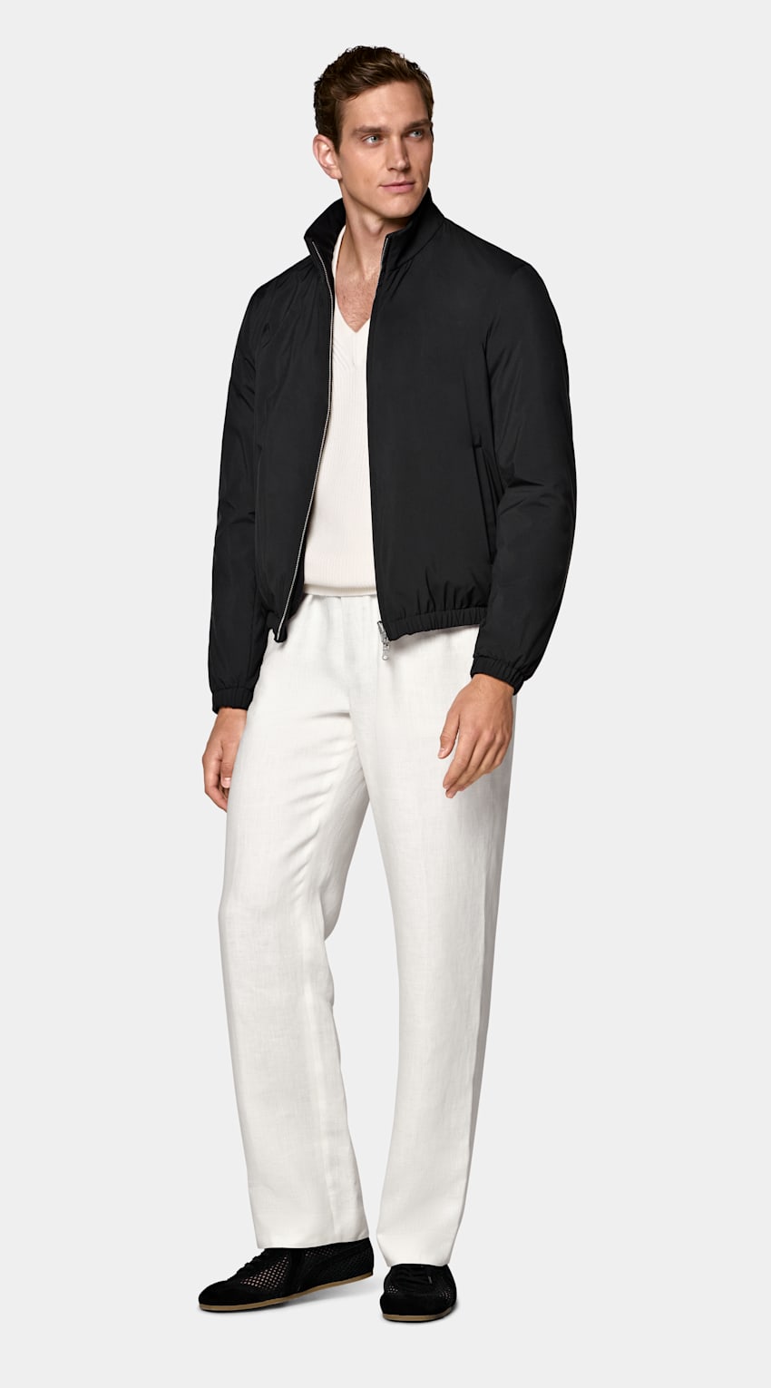 SUITSUPPLY 기능성 소재, Olmetex, 이탈리아 블랙 양면 봄버 재킷