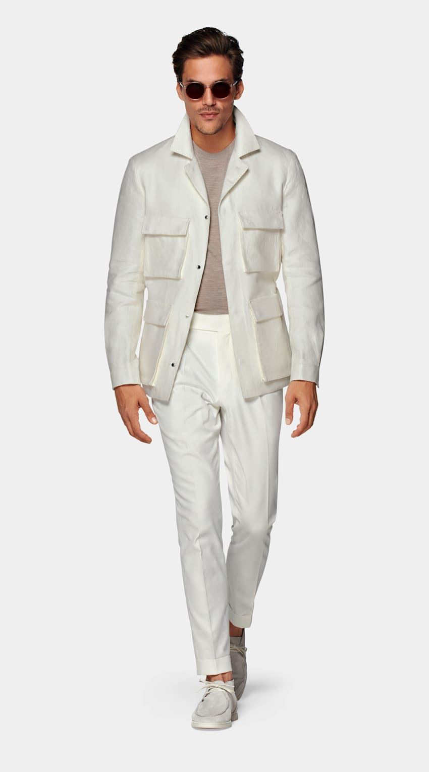 SUITSUPPLY Pures Leinen von Beste, Italien Field Jacket off-white