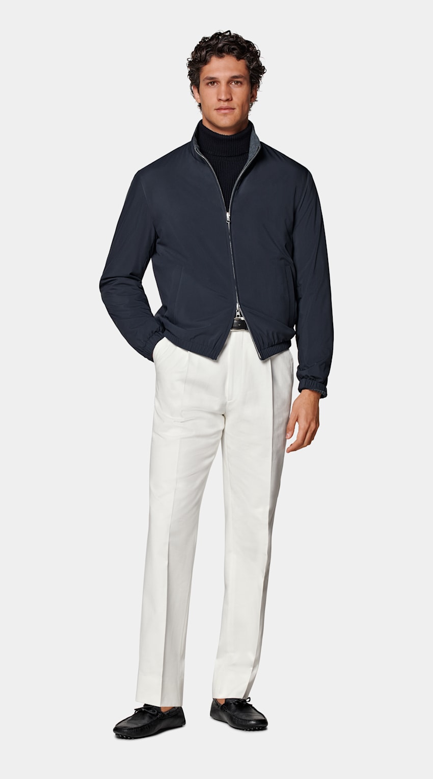 SUITSUPPLY Technischer Stoff von Olmetex, Italien Wende-Bomberjacke navy