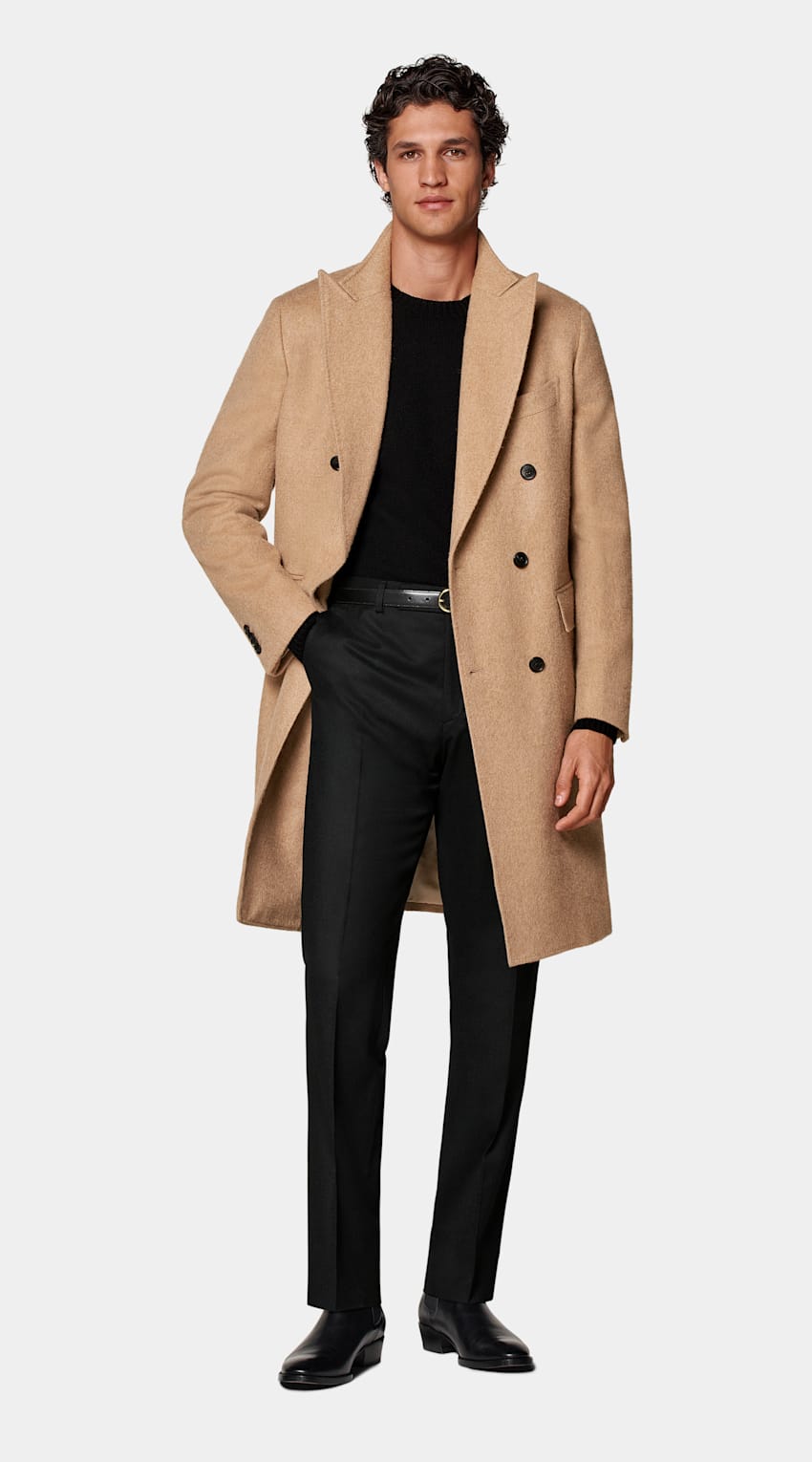 SUITSUPPLY Pure Camel by Rogna, Italy Mid Brown Belted Overcoat