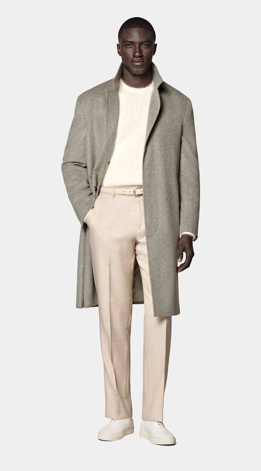 SUITSUPPLY Pure laine Manteau long vert clair