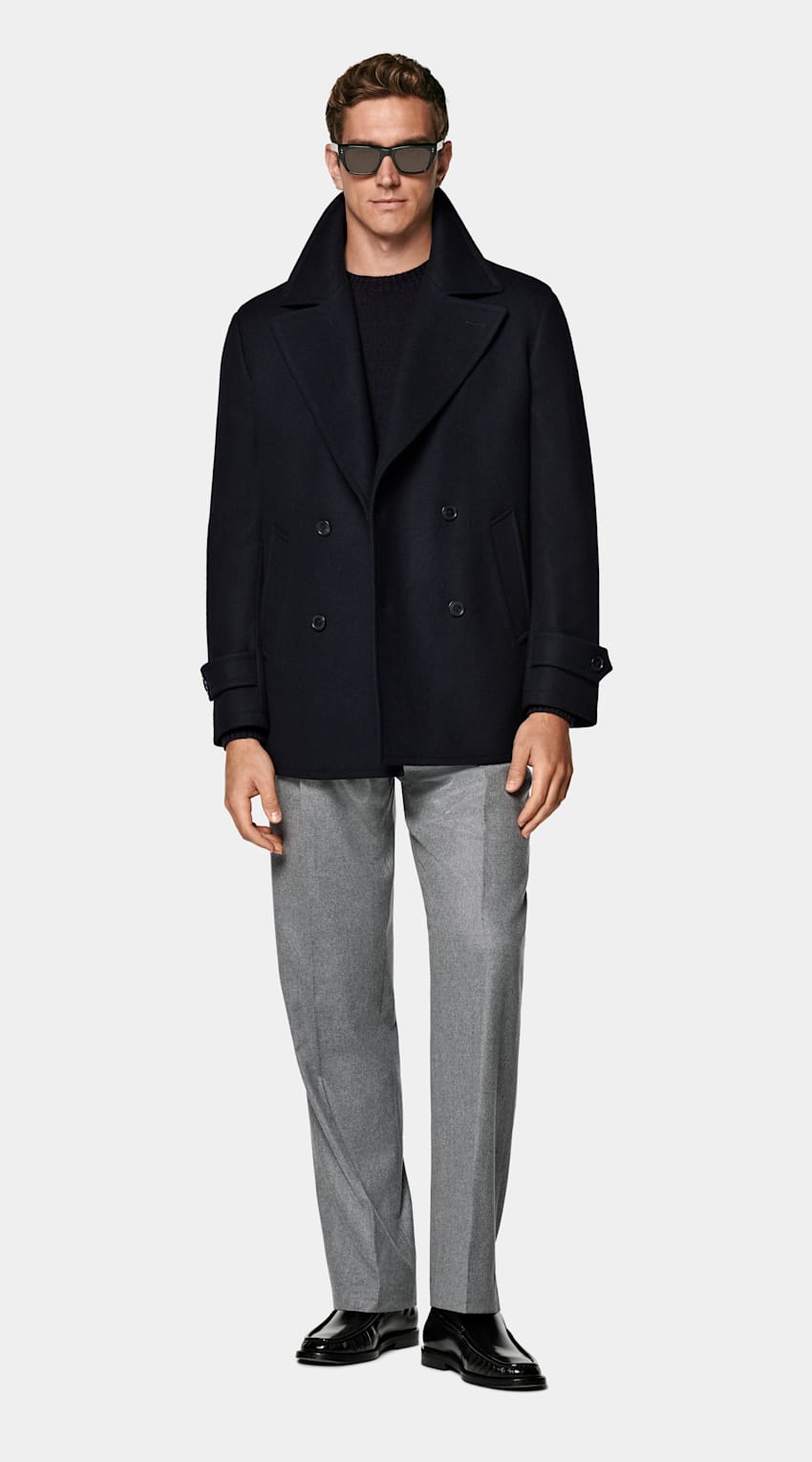 SUITSUPPLY Pure Wool Navy Peacoat