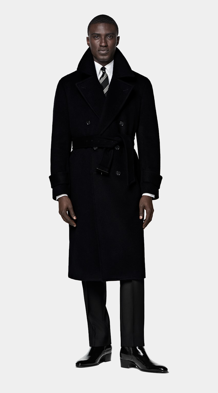 SUITSUPPLY Lana e cashmere - Opera Piemontese, Italia Cappotto nero con cintura