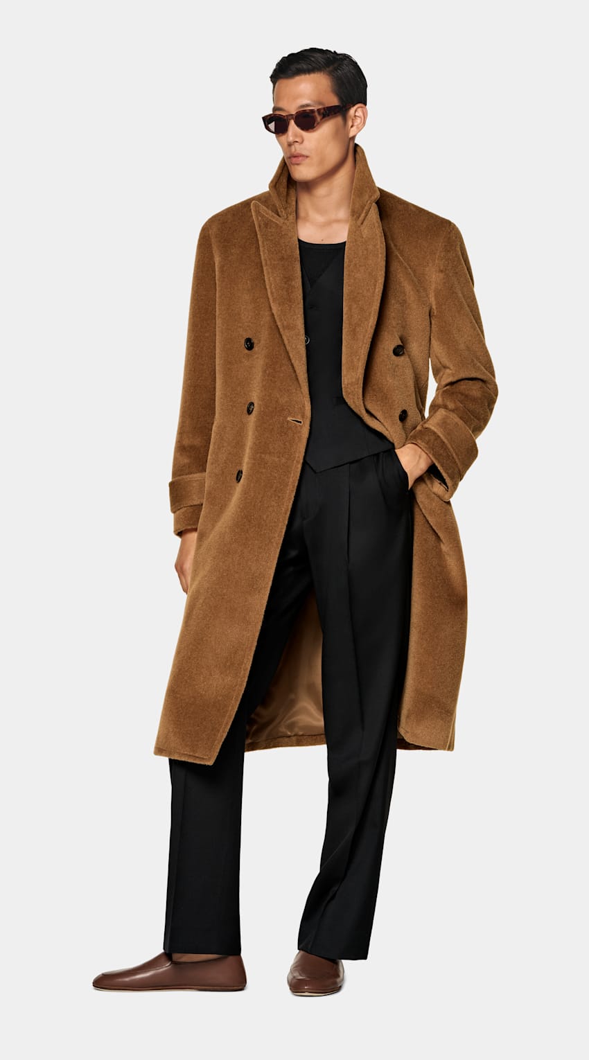 SUITSUPPLY Llama Wool by Piacenza, Italy Mid Brown Overcoat