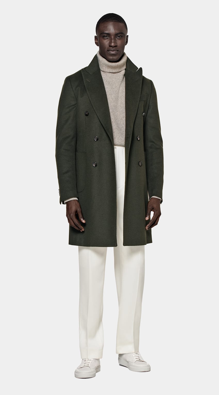 SUITSUPPLY Pure Wool Green Overcoat