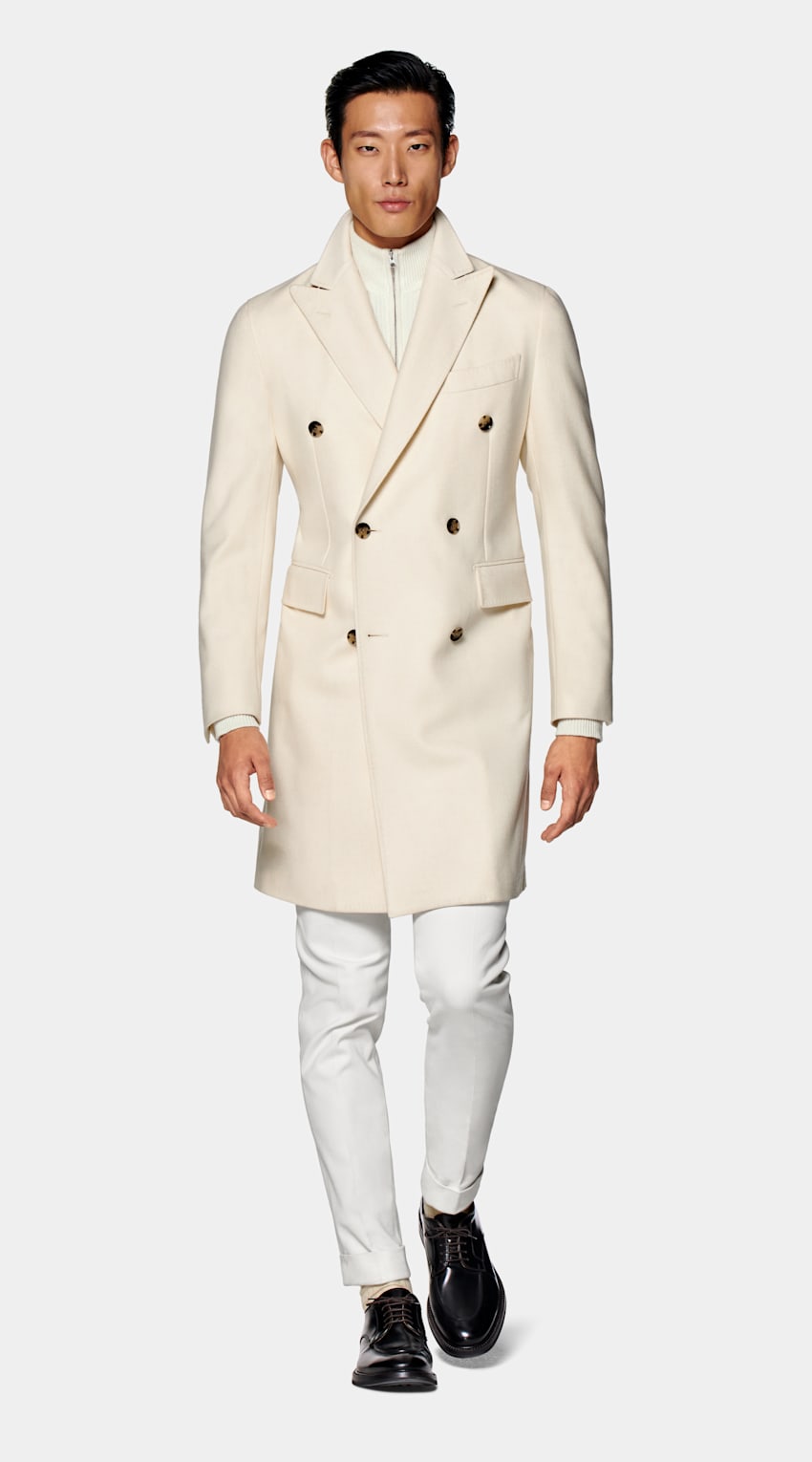 SUITSUPPLY Wolle Cashmere von E.Thomas, Italien Mantel off-white