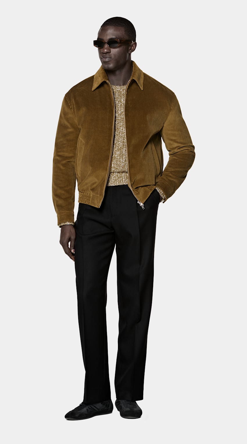 SUITSUPPLY Pure Cotton by Pontoglio, Italy Mid Yellow Bomber Jacket