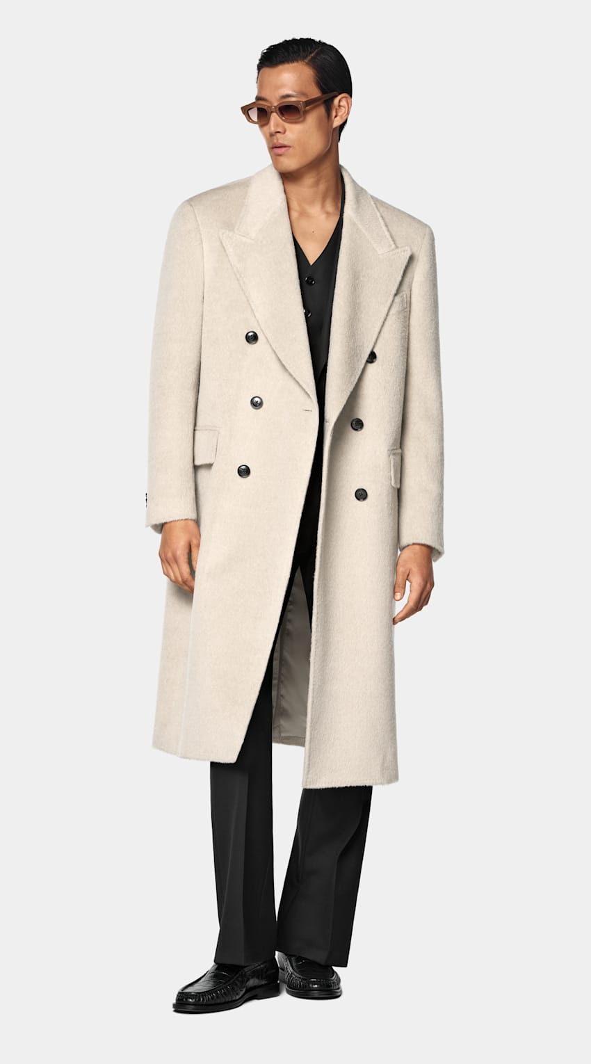SUITSUPPLY Llama Wool by Piacenza, Italy Light Taupe Overcoat