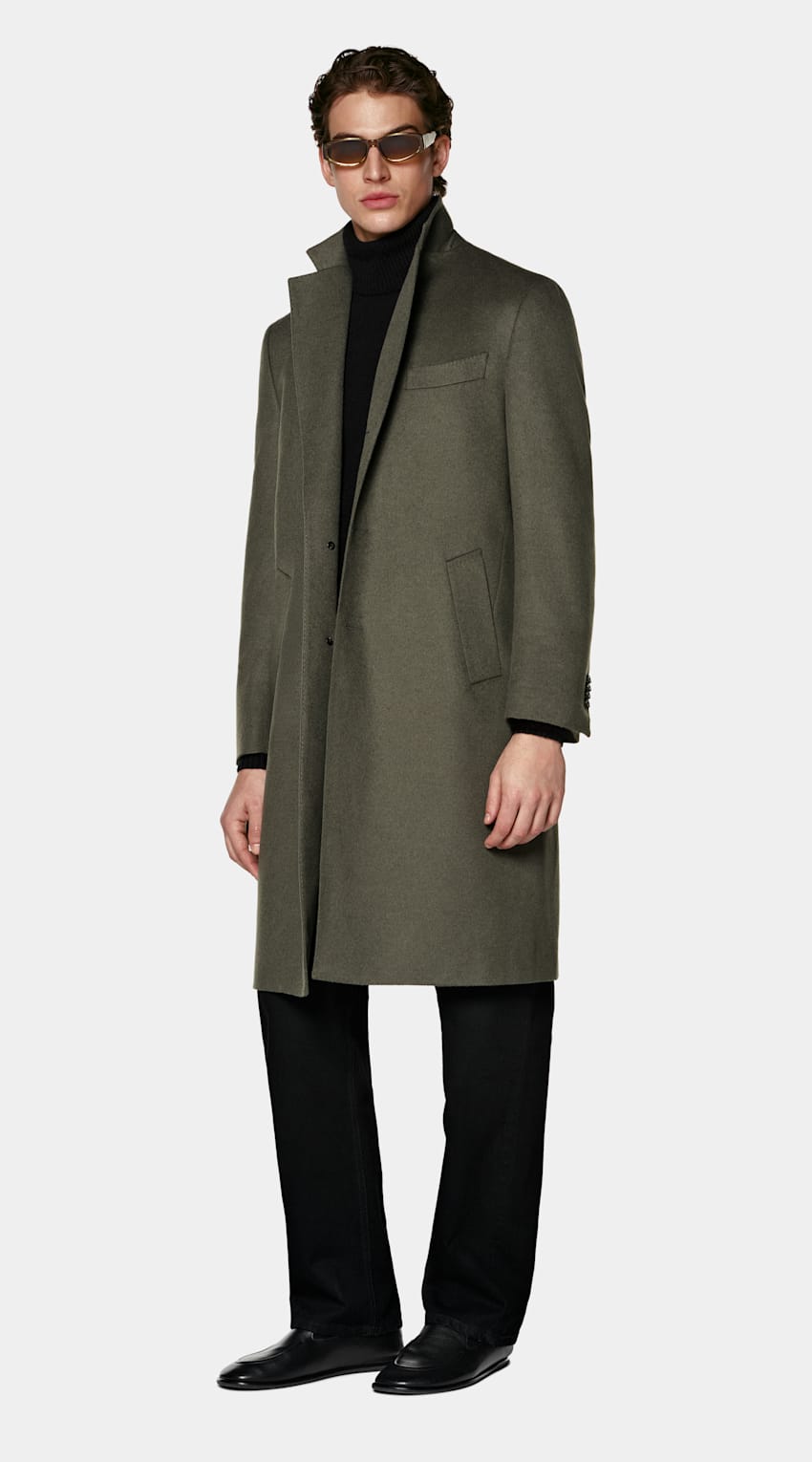 SUITSUPPLY Pure Wool Mid Green Overcoat