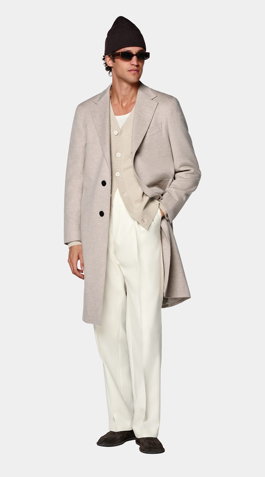 SUITSUPPLY Pure Wool Light Brown Overcoat