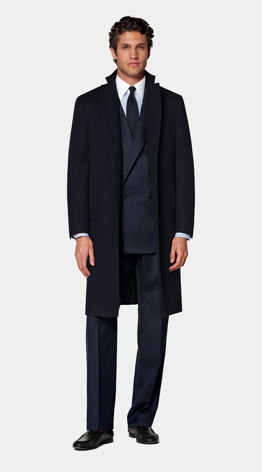SUITSUPPLY Pure Wool Navy Overcoat