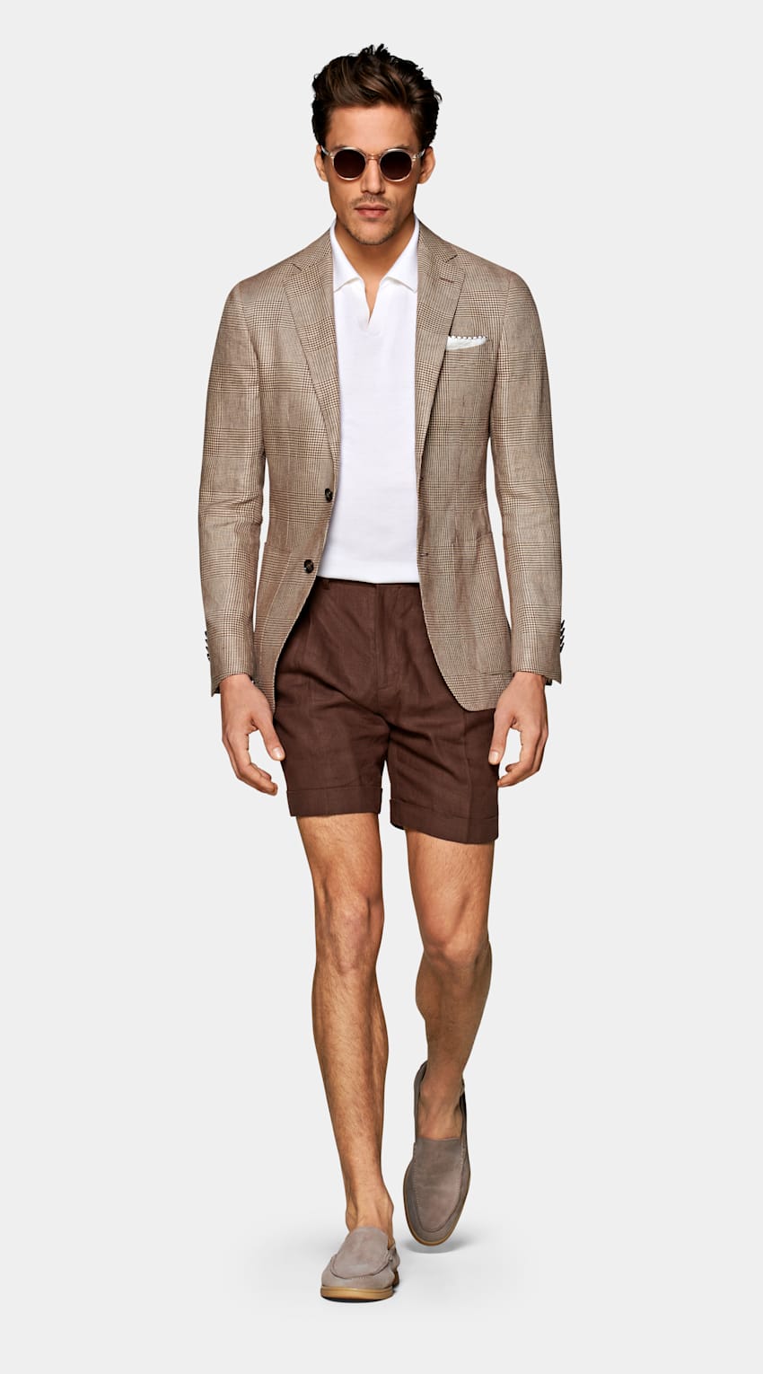 Mid Brown Check Havana Jacket | Pure Linen Single Breasted | Suitsupply ...