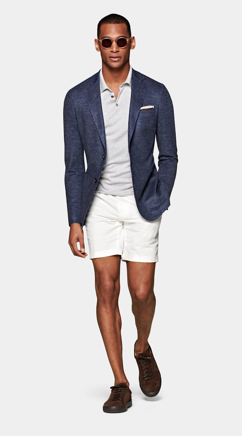 Navy Havana Jacket | Knitted Linen Cotton Single Breasted | Suitsupply ...