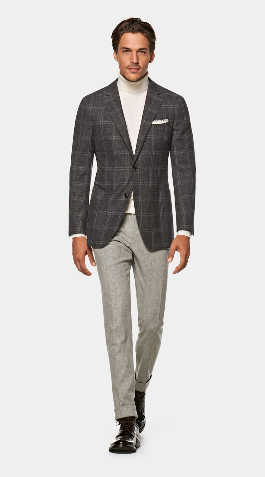 Mid Grey Check Havana Jacket Pure Wool Single Breasted Suitsupply Online Store